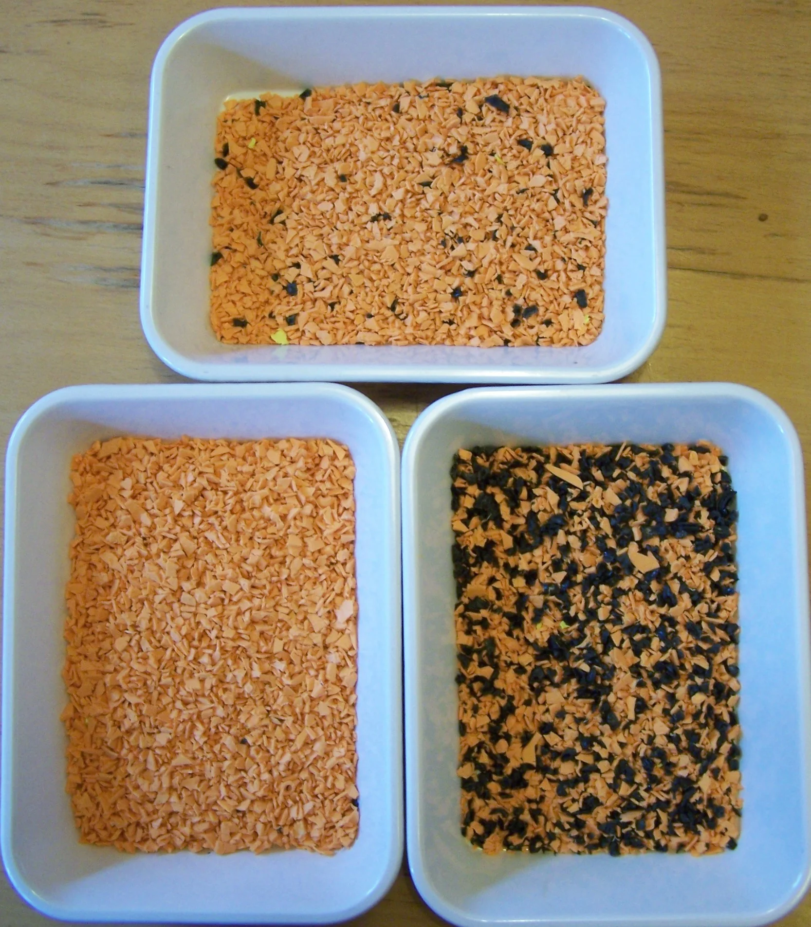 Farbsortierte Kunststoffflakes